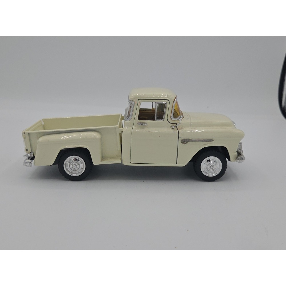 5" Kinsmart 1955 Chevy Stepside 3100 Pick Up Truck Diecast Model 1:32 White